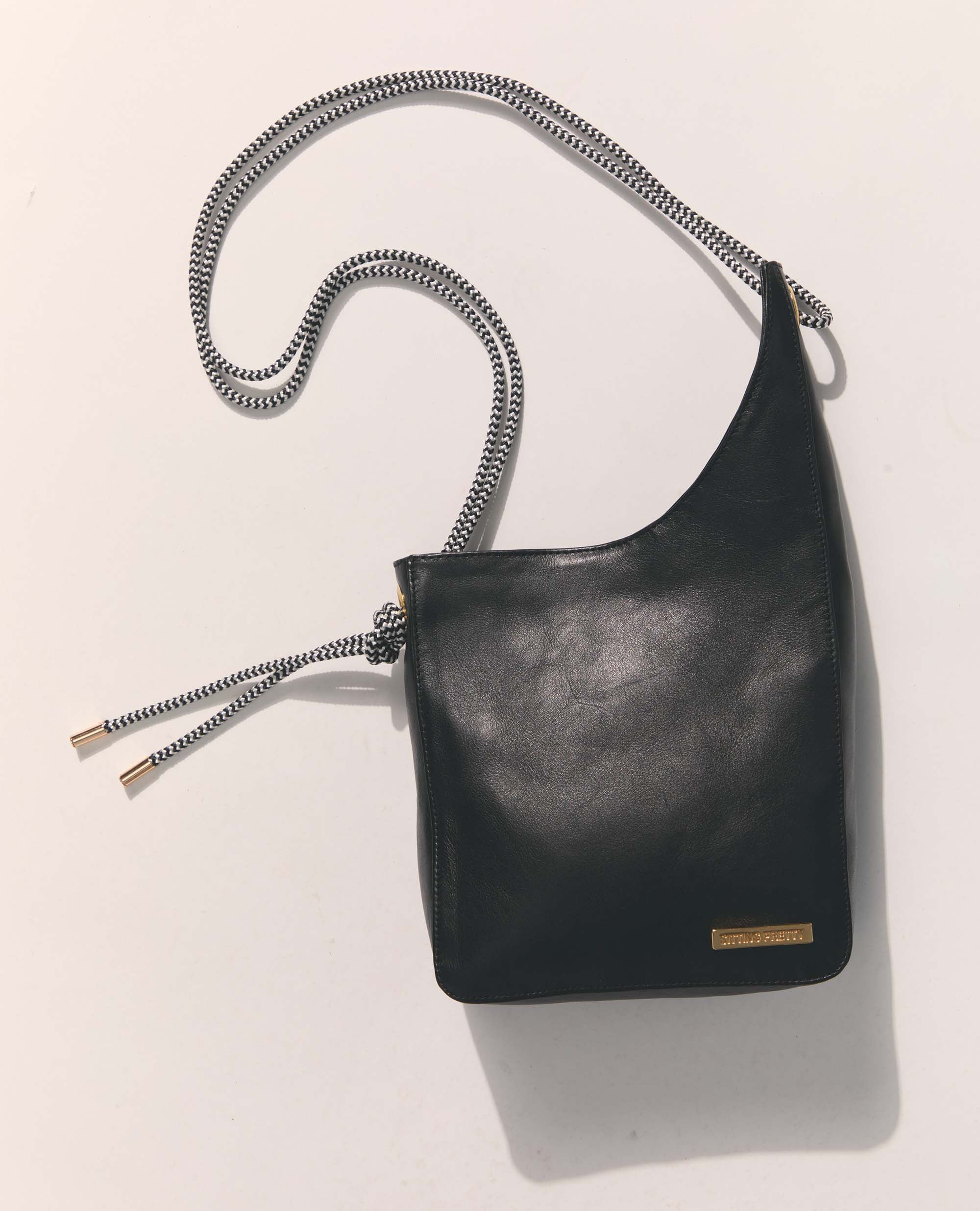 Sling Handbag | Black with Rope Handle