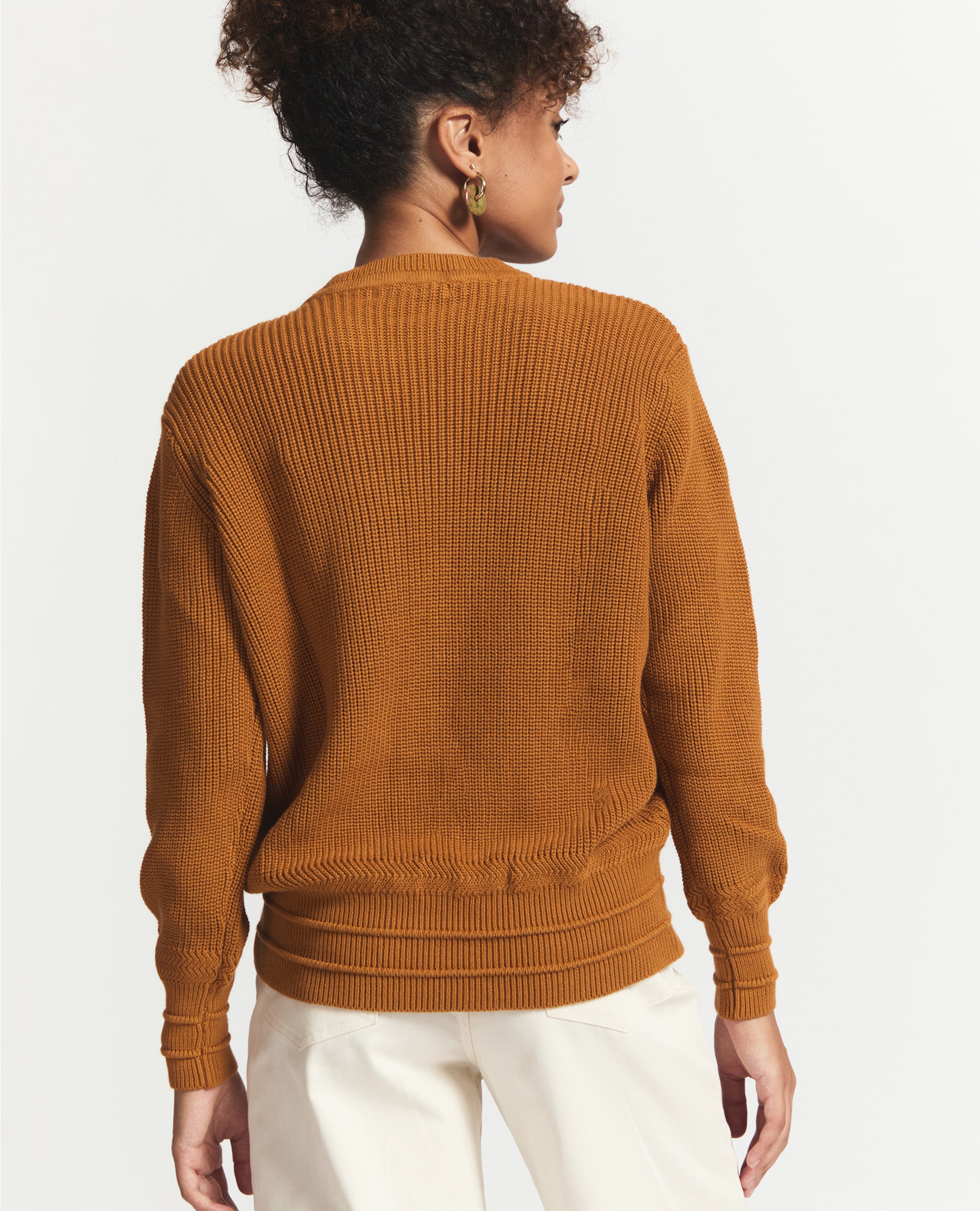 Aspen | Round Neck Cotton Jersey | Caramel