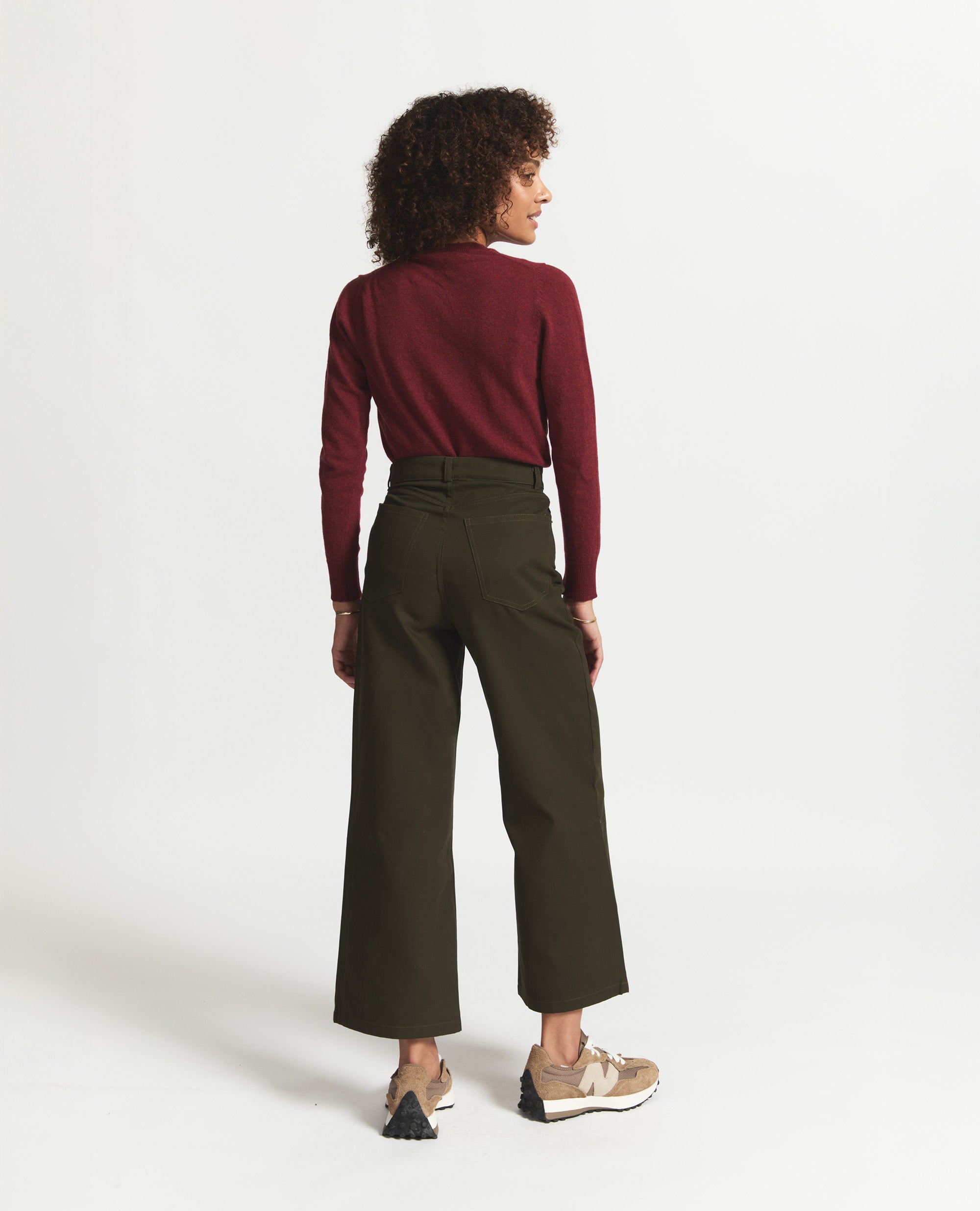 Claude | Wide Leg Trouser | Dark Olive