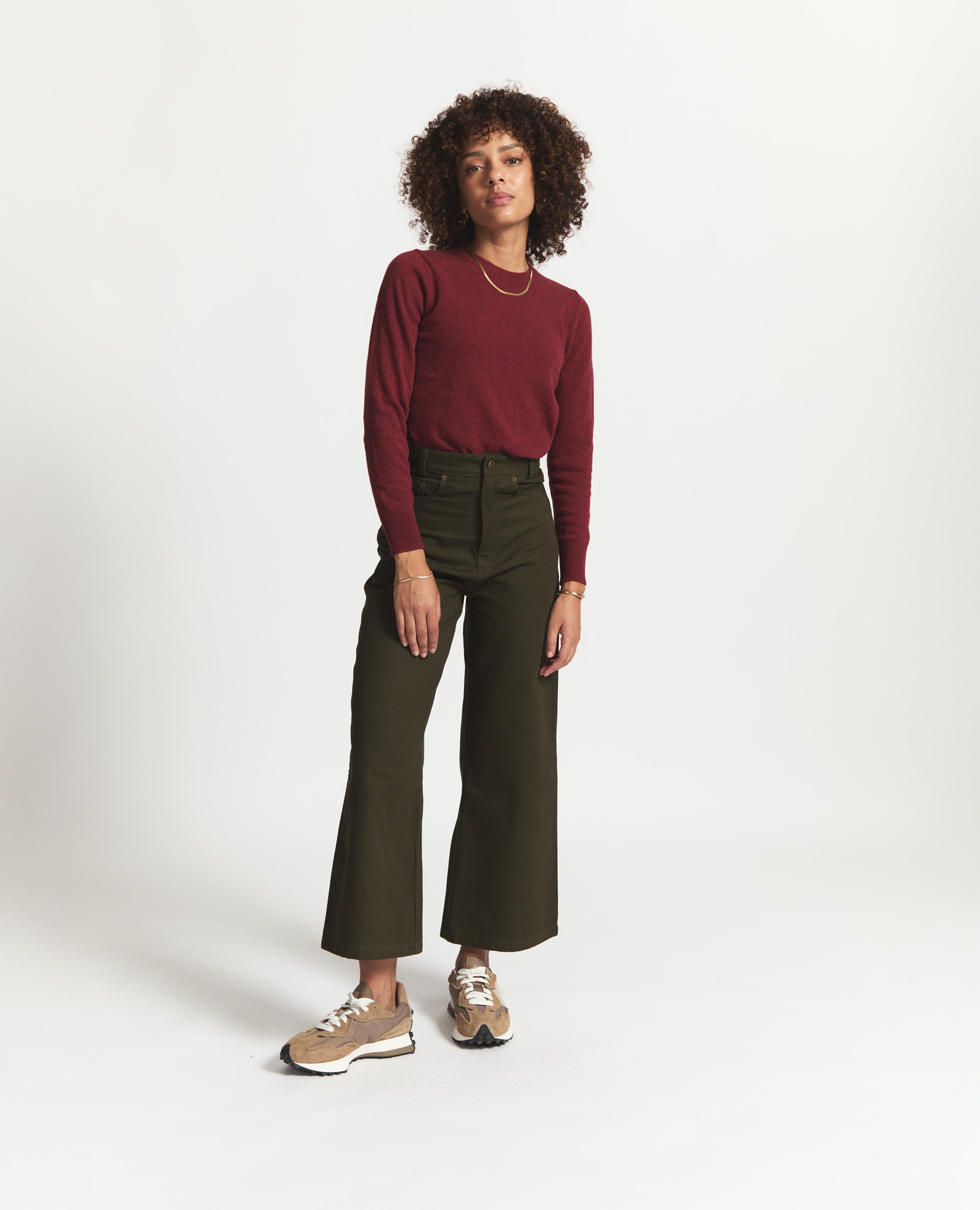 Claude | Wide Leg Trouser | Dark Olive