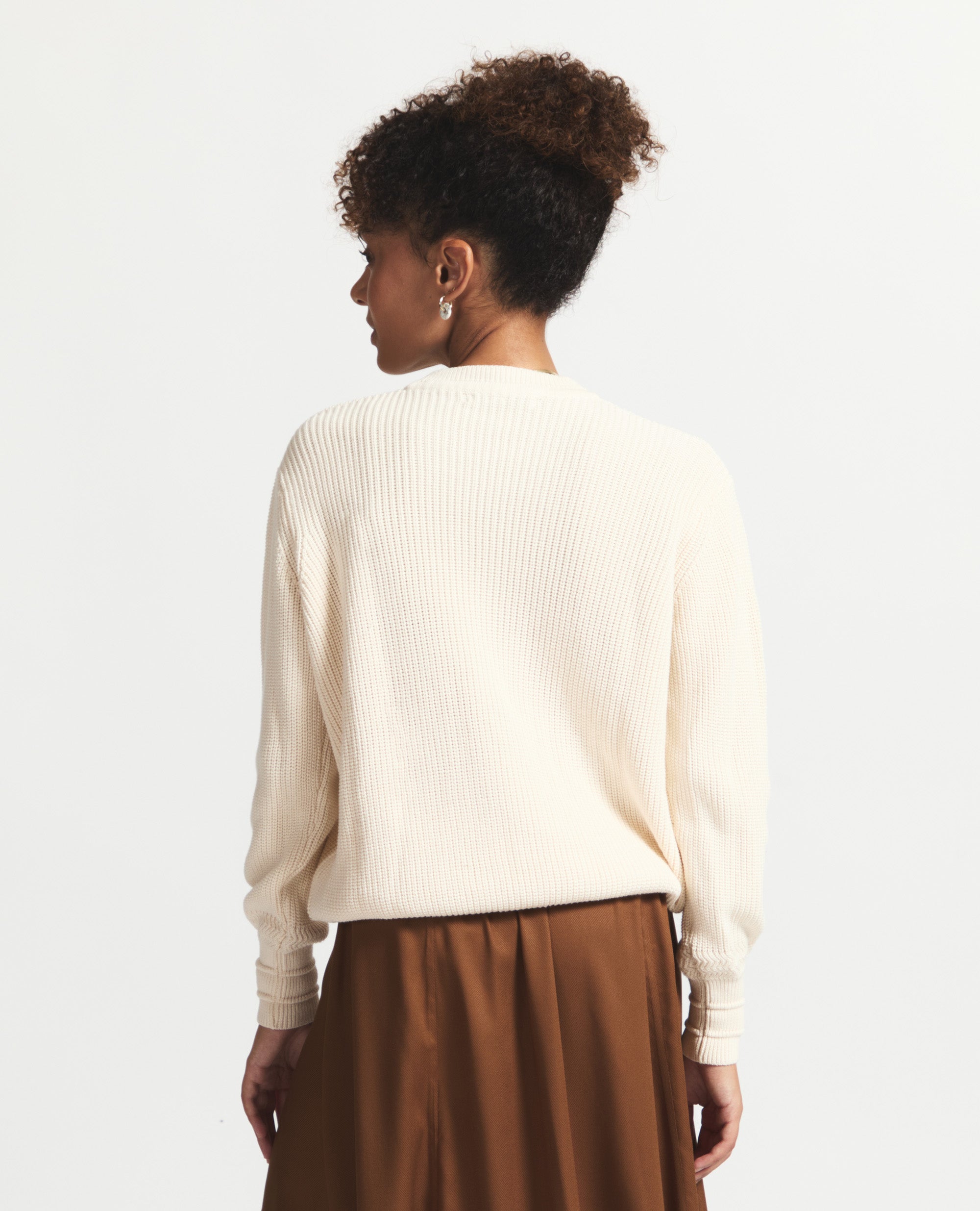 Aspen | Round Neck Cotton Jersey | Ecru