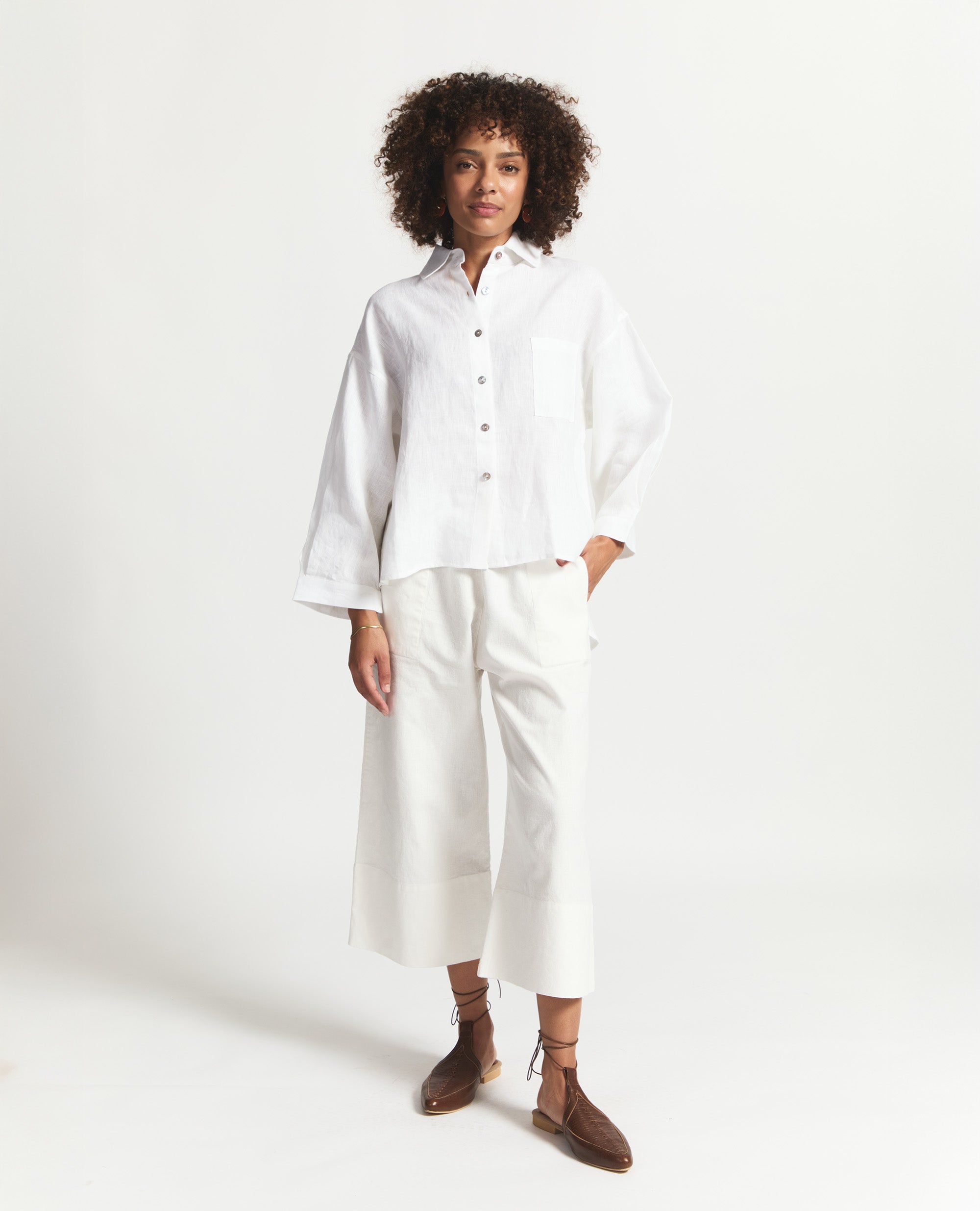 Eden Core | Wide Leg Trouser | White