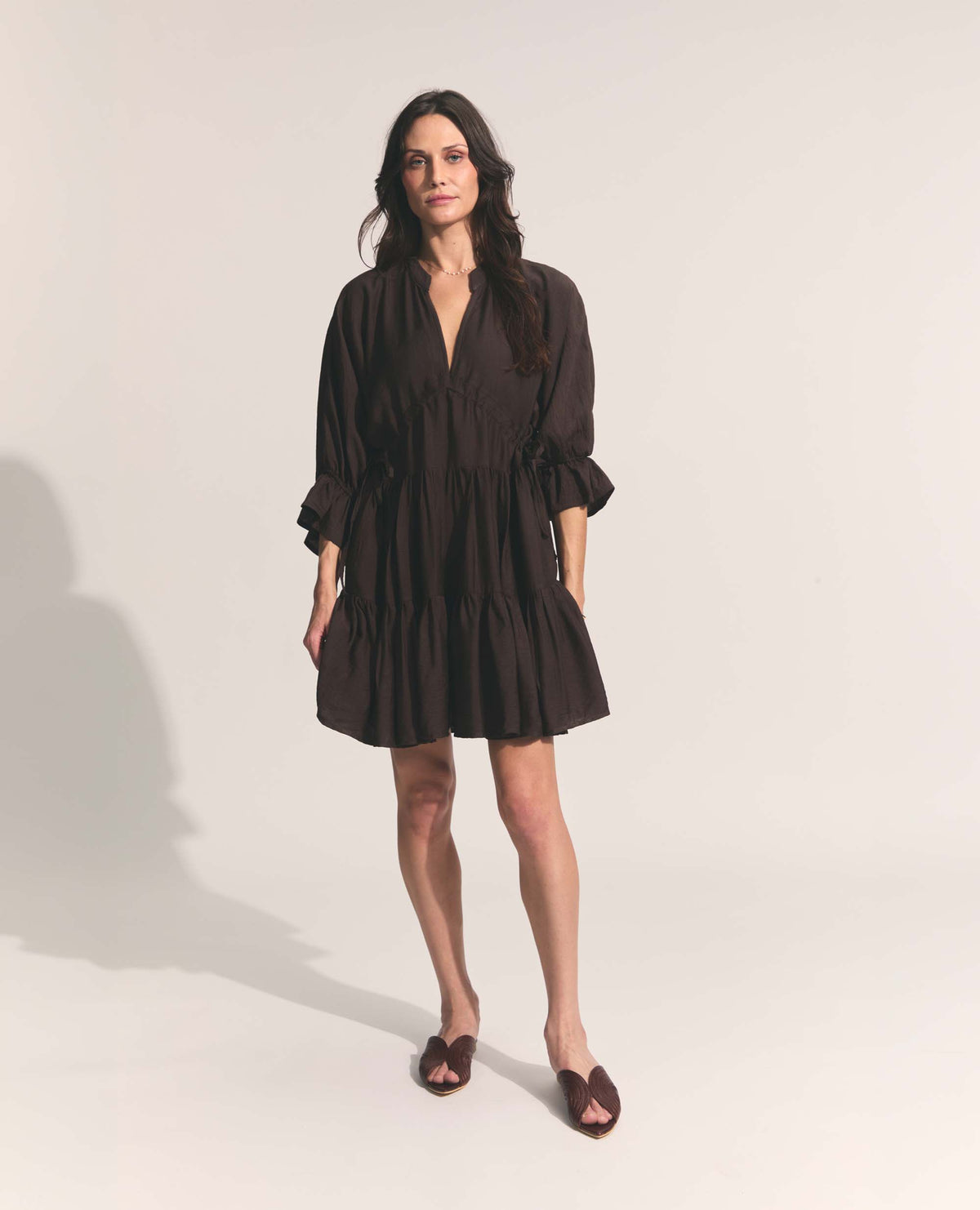 Oriana | Multi Tier Dress | Dark Chocolate