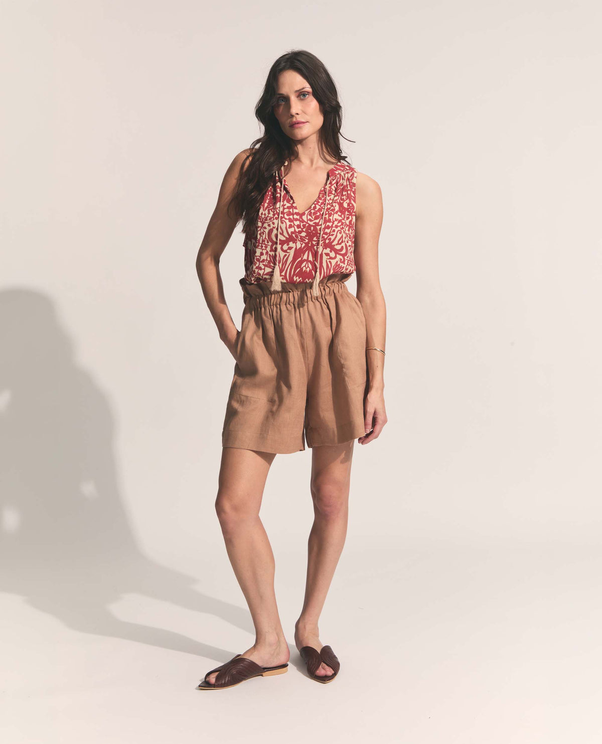 Blythe | Paper Bag Shorts | Latte