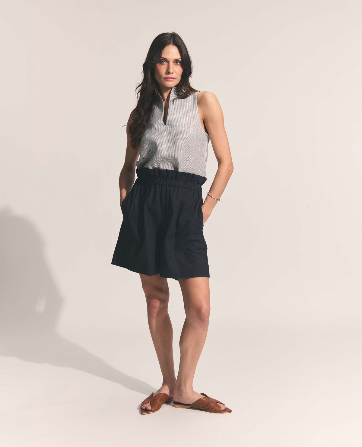 Blythe | Paper Bag Shorts | Navy