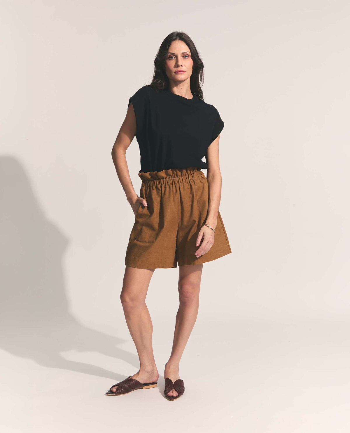 Blythe | Paper Bag Shorts | Tobacco
