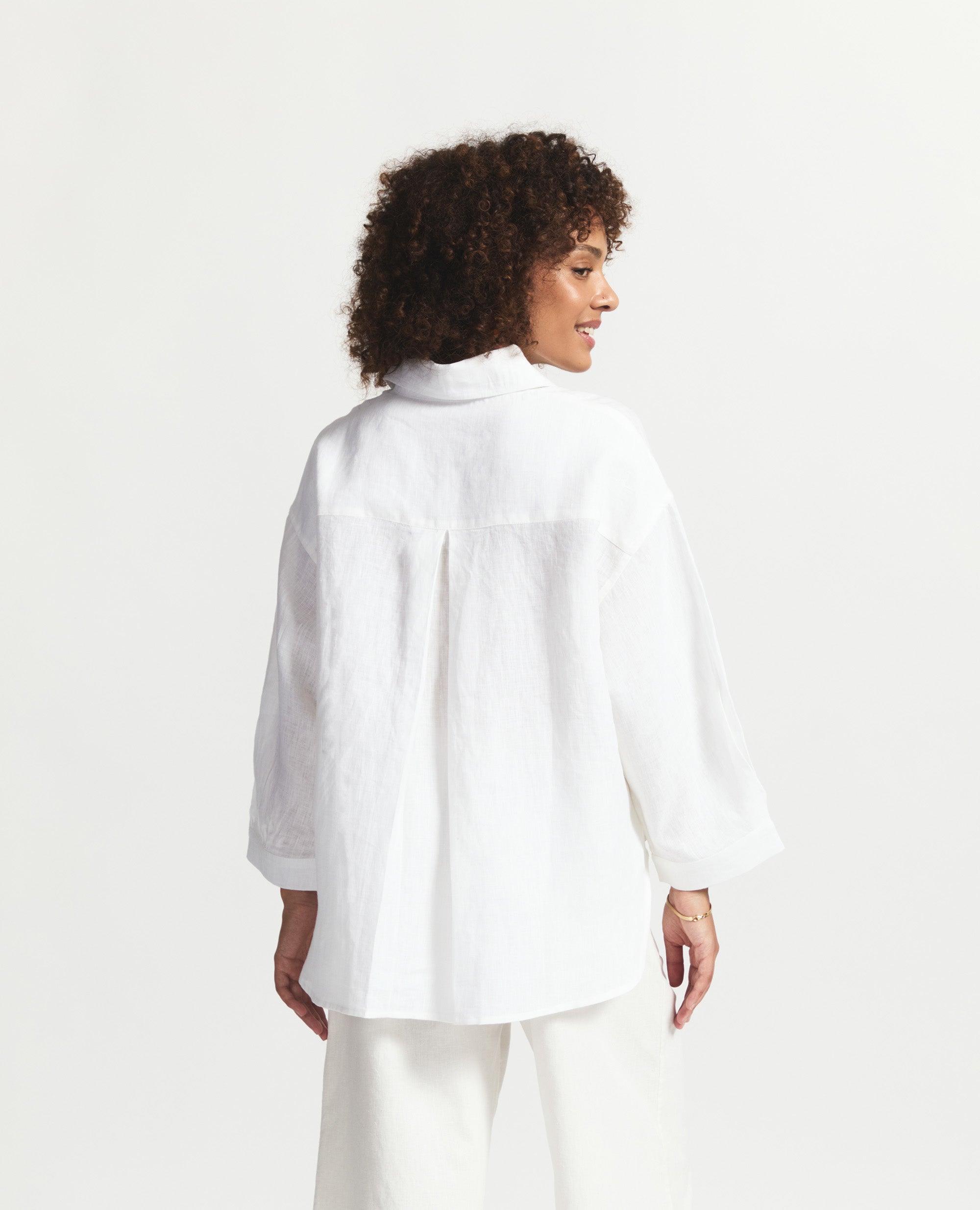 Harper Core | Oversized Button Front Shirt | White
