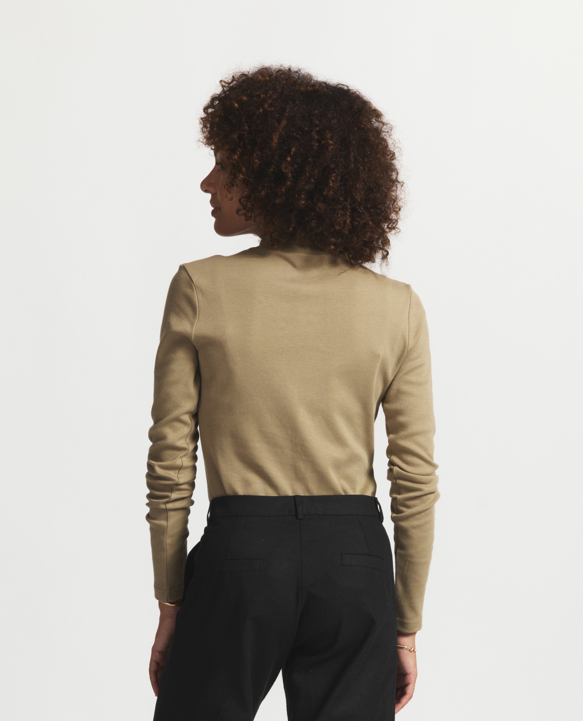 Ella | Turtle Neck Top | Khaki