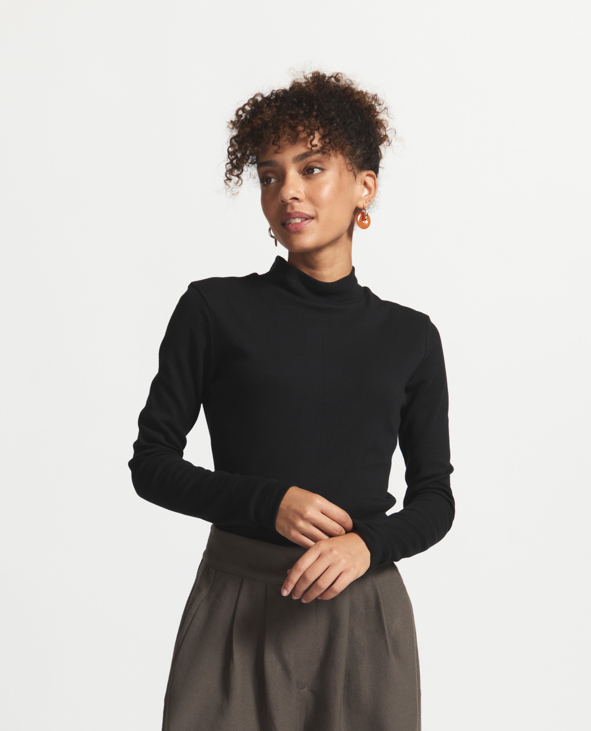 Ella | Turtle Neck Top | Black