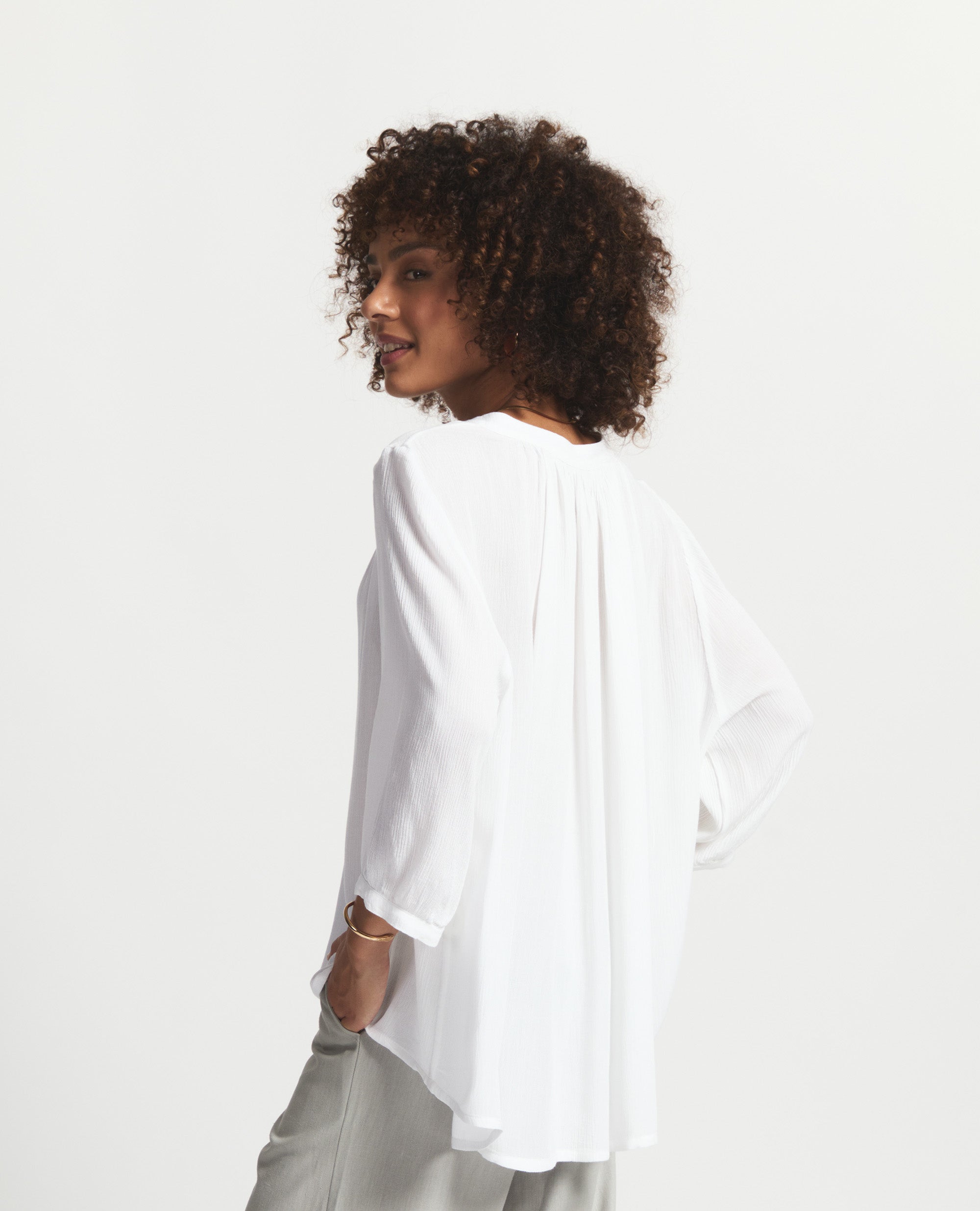 Marbella | Oversized Mandarin Collar | Ecru