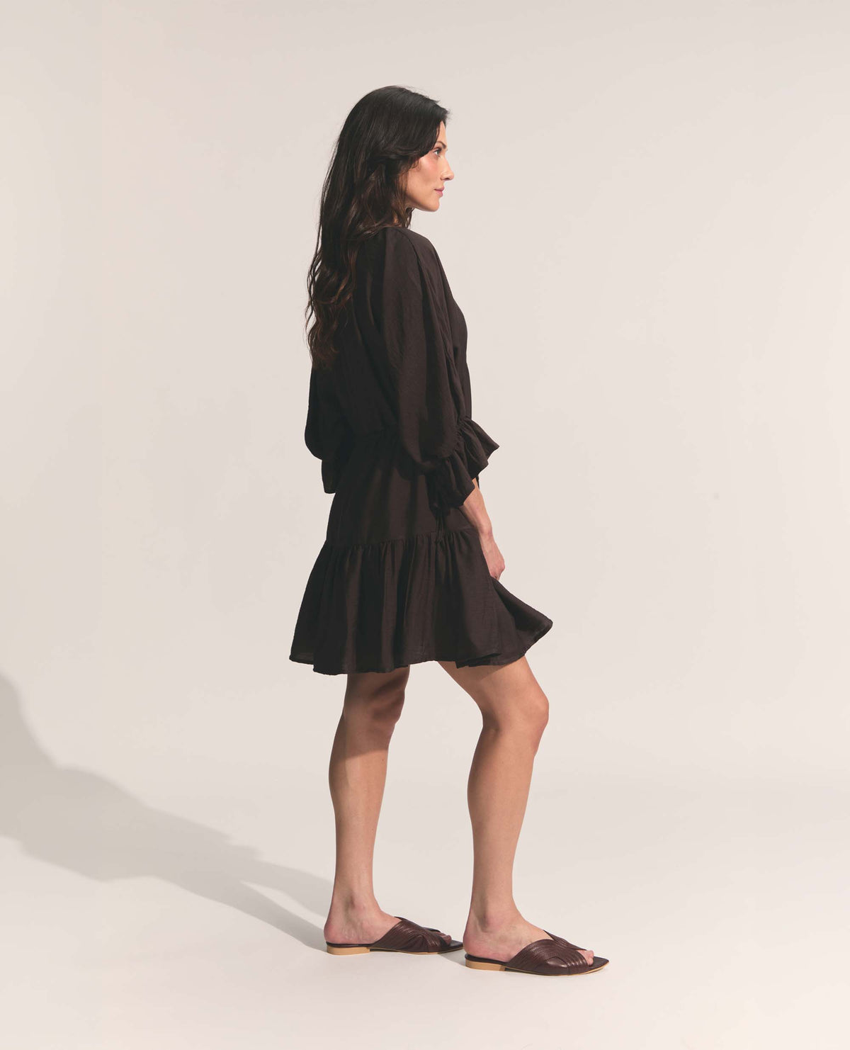 Oriana | Multi Tier Dress | Dark Chocolate