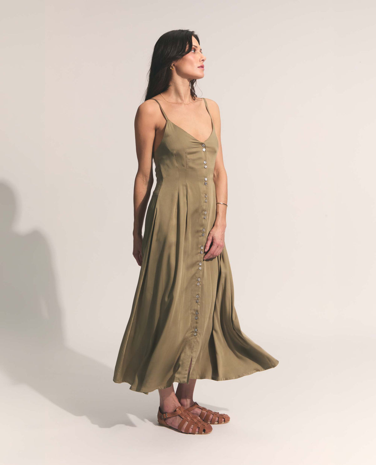 Ione | A-Line Dress | Olive