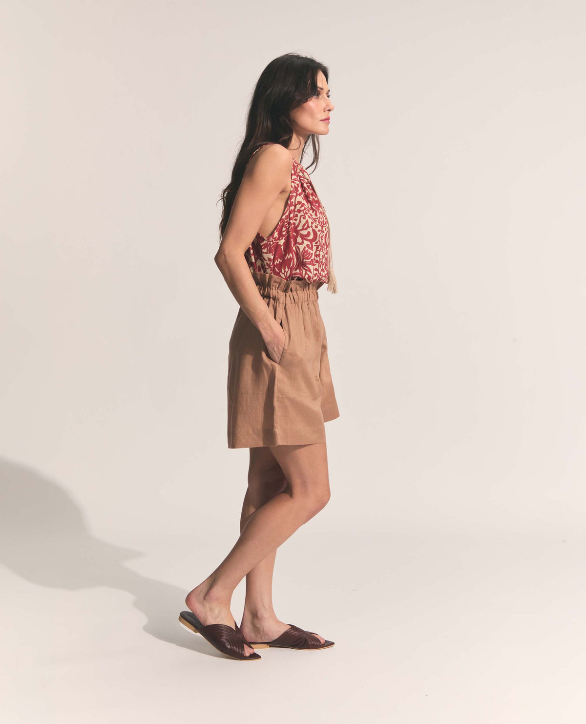 Blythe | Paper Bag Shorts | Latte