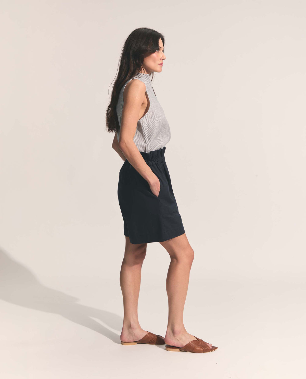 Blythe | Paper Bag Shorts | Navy