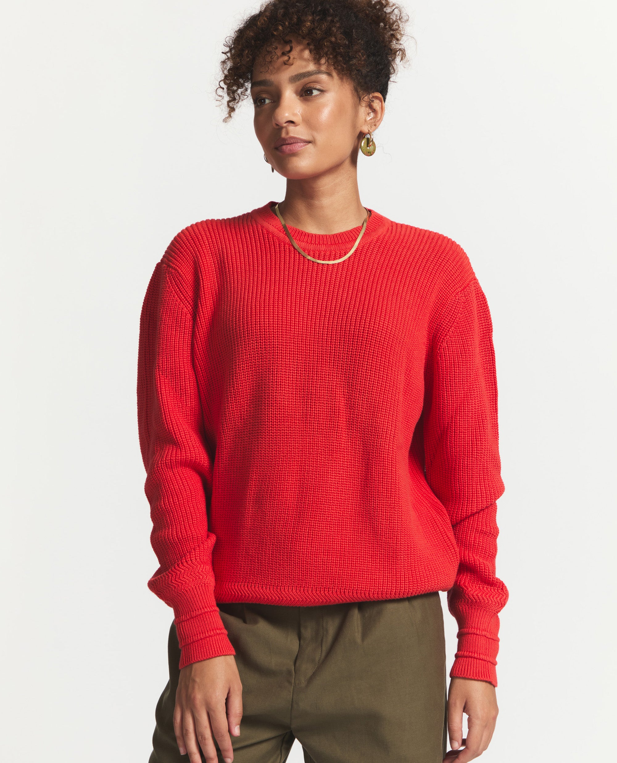 Aspen | Round Neck Cotton Jersey | Tangerine