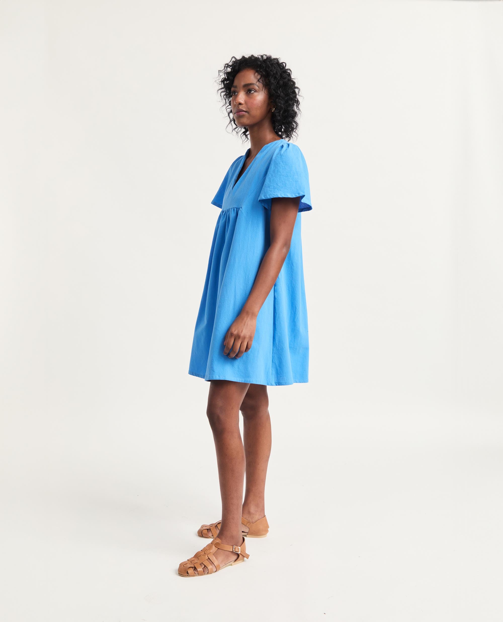 Aurora | Flutter Sleeve Dress | Skye Blue
