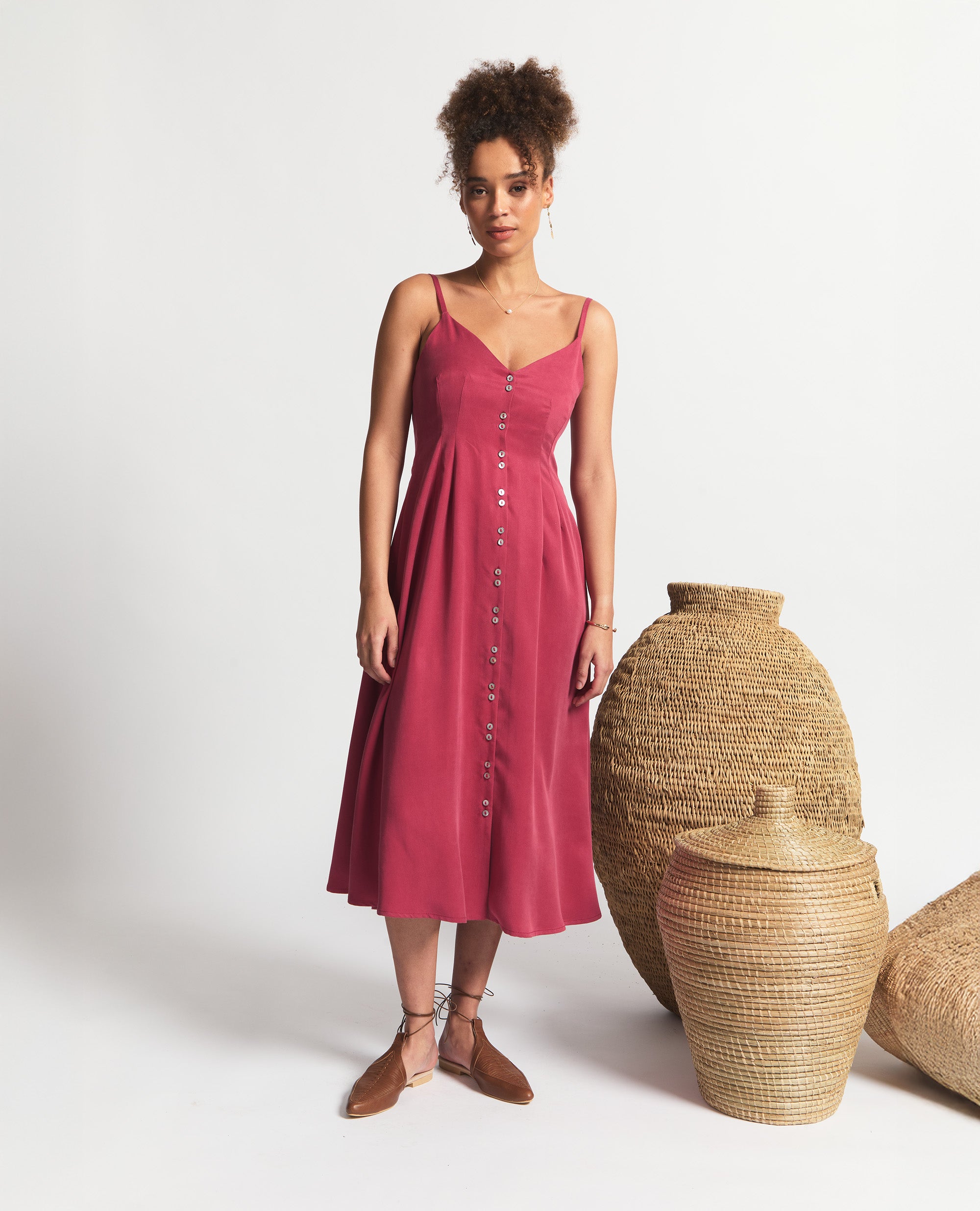 Ione | A-Line Dress | Antique Red