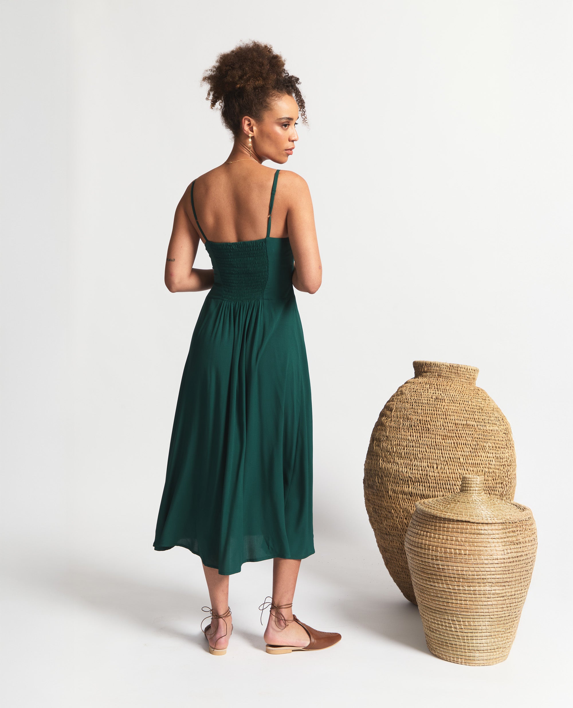 Ione | A-Line Dress | Emerald