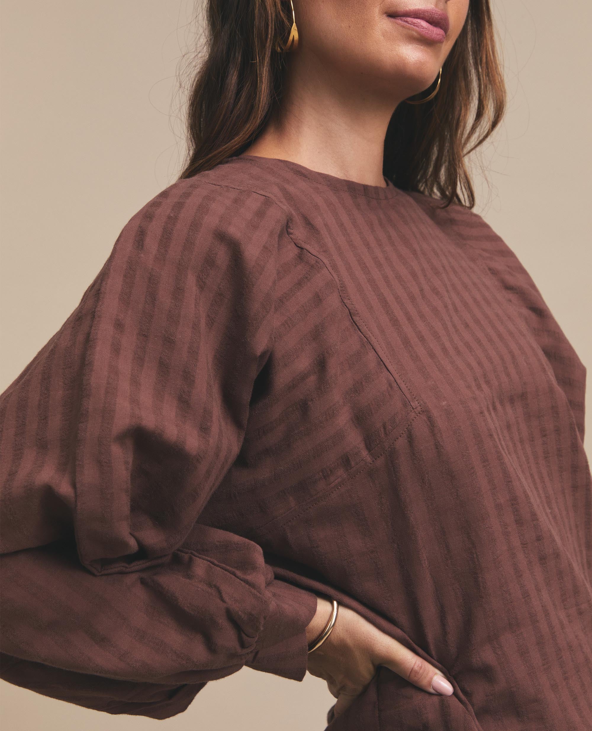 Helena | Oversized Blouse | Chocolate