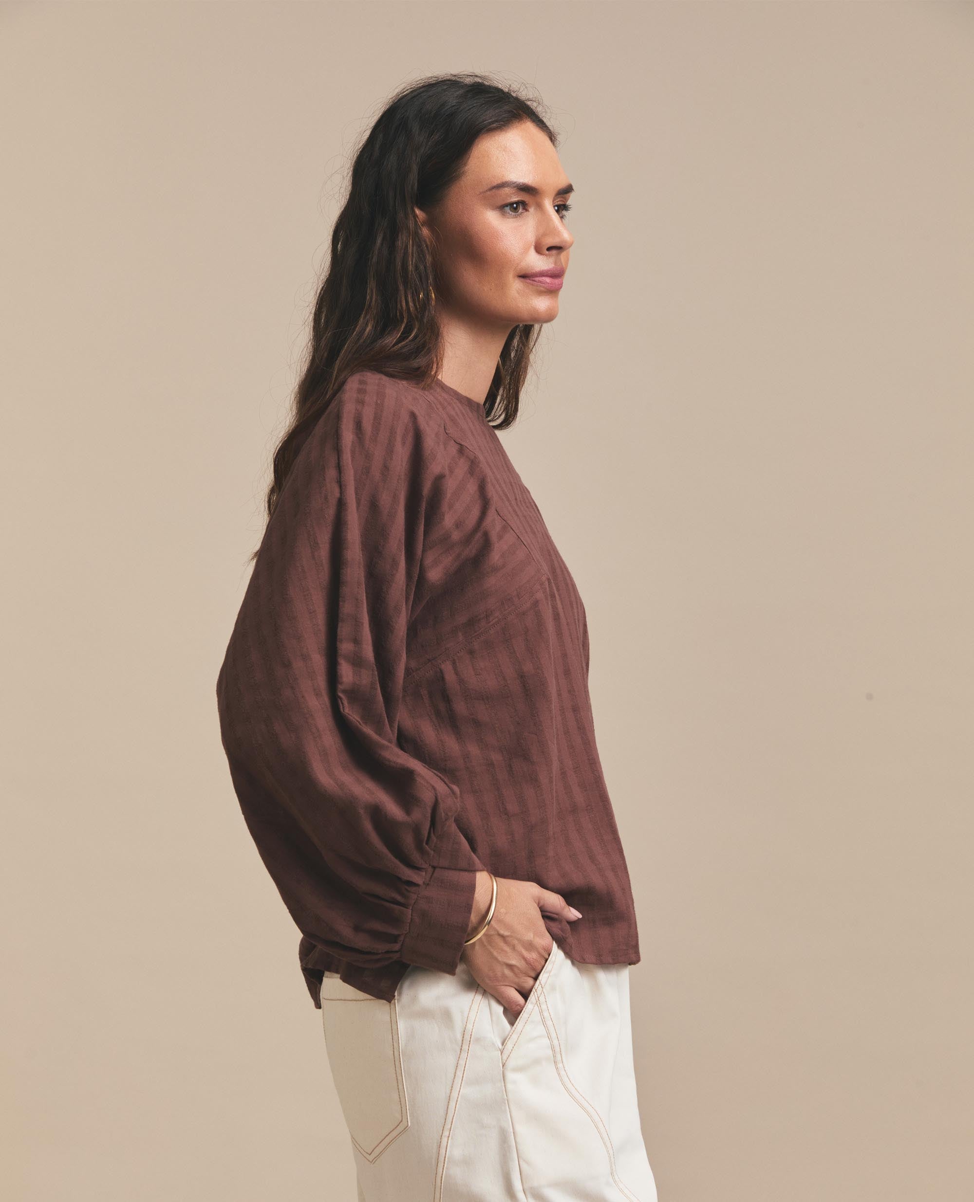 Helena | Oversized Blouse | Chocolate