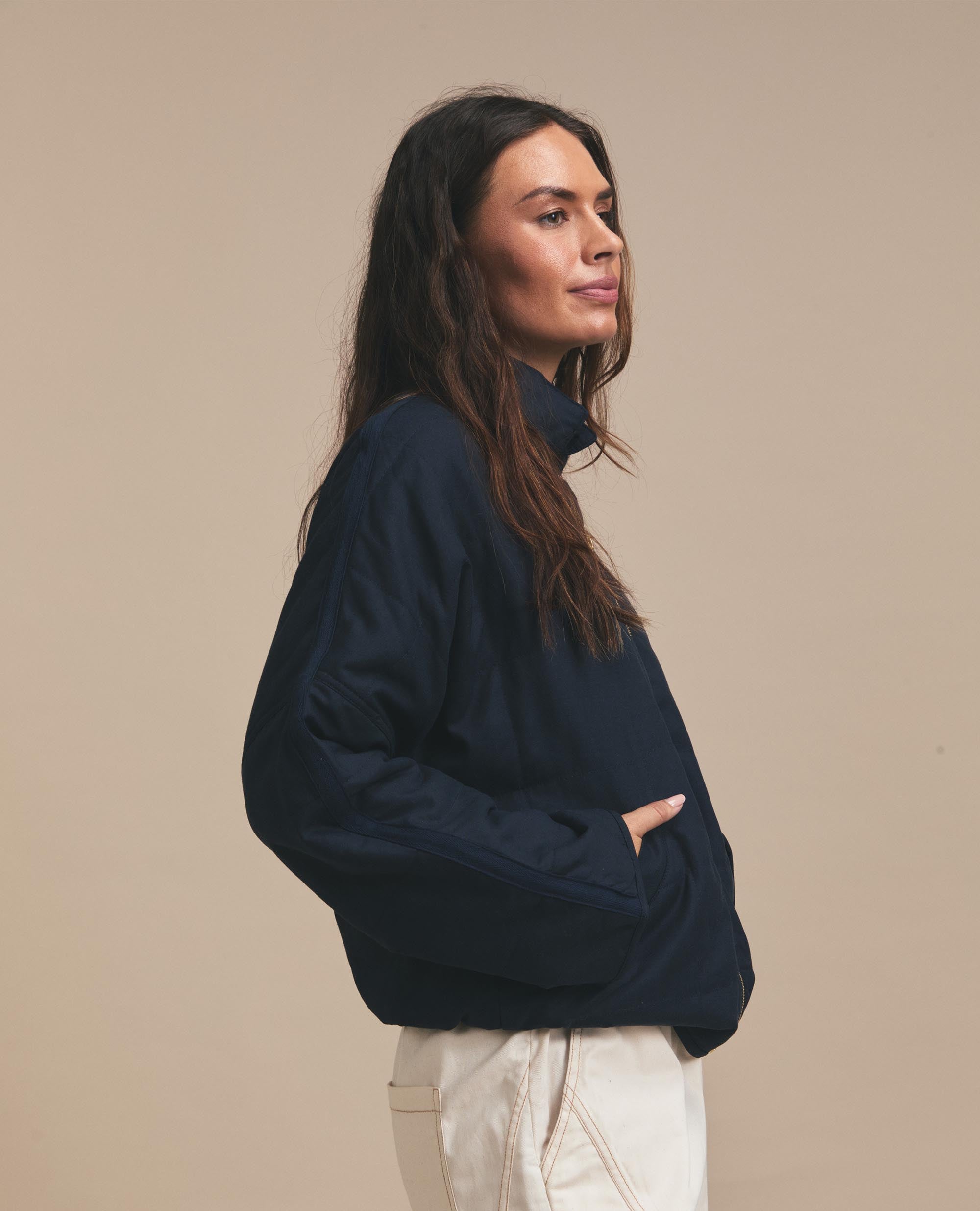 『TEN QUILTING JKT 44 NAVY』 Quilt | Zip Up Jacket | Navy | Sitting Pretty