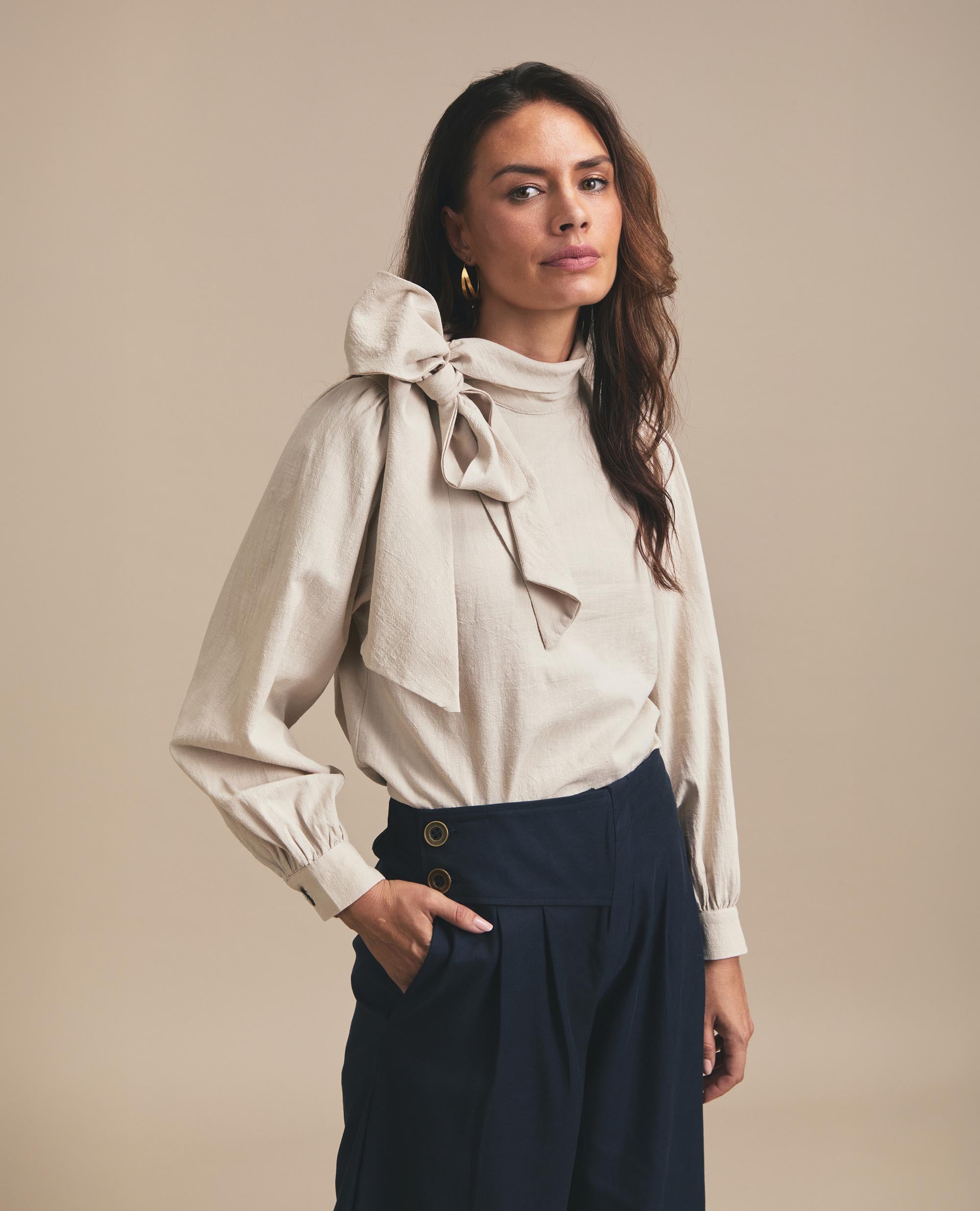 Ollie | Wide Leg Trouser | Navy