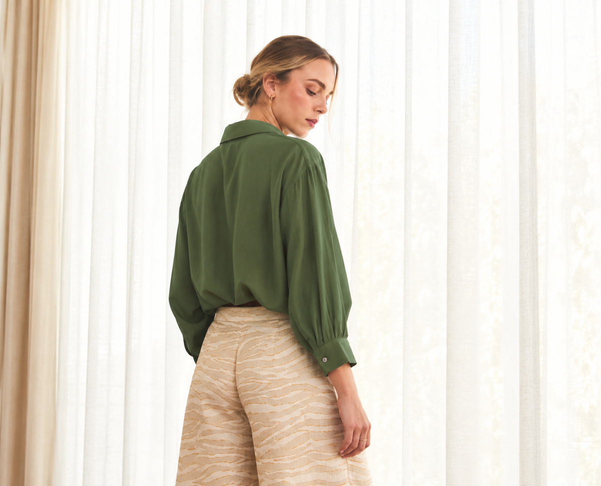 Sahara | Oversized Button-Up | Moss