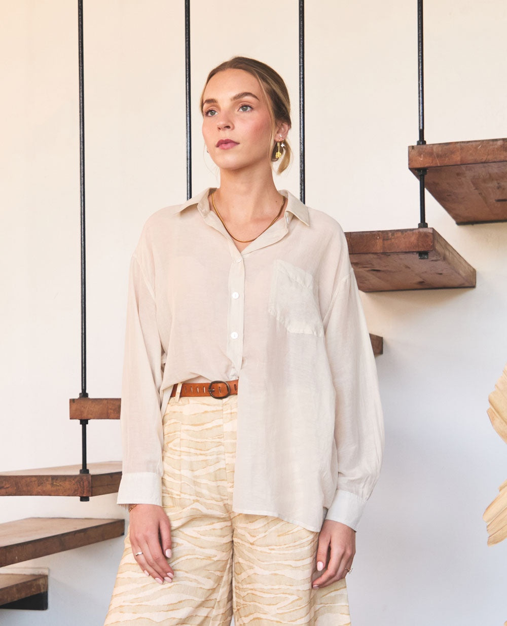 Sahara | Oversized Button-Up | Ecru