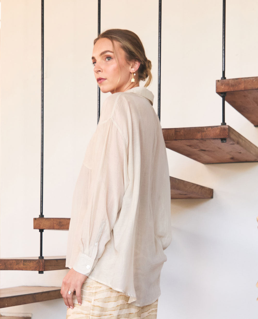 Sahara | Oversized Button-Up | Ecru