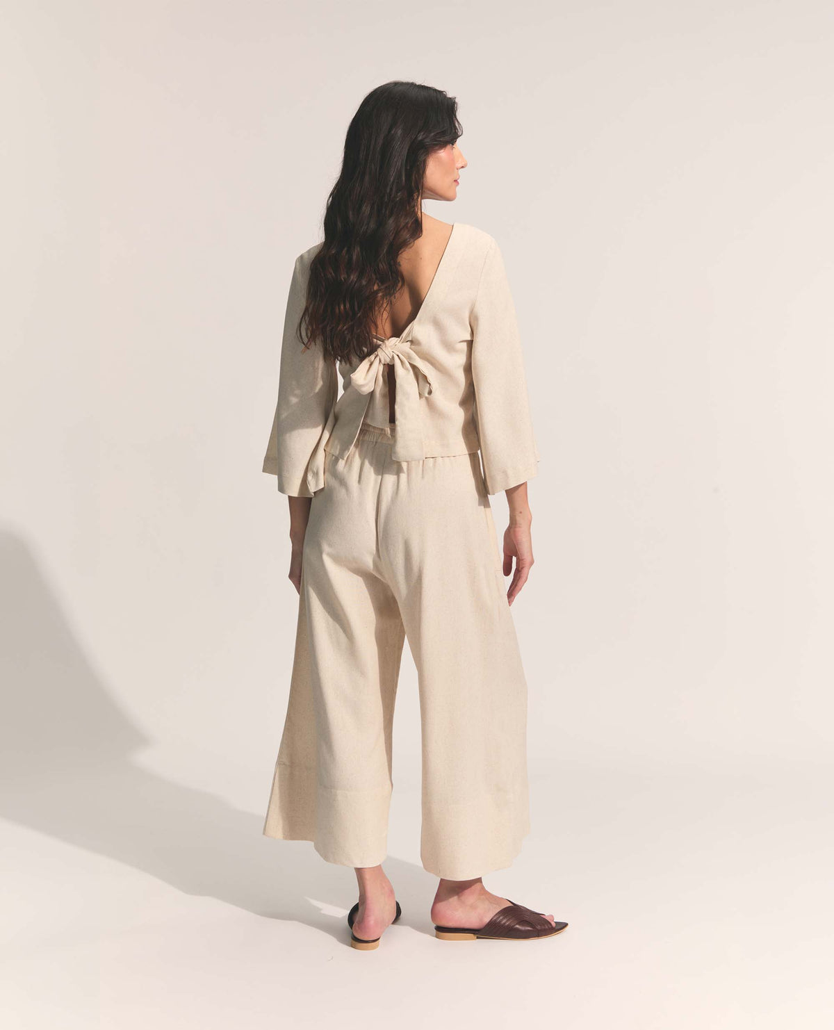 Shogun Pants | Cropped Wide Length Pants | Natural