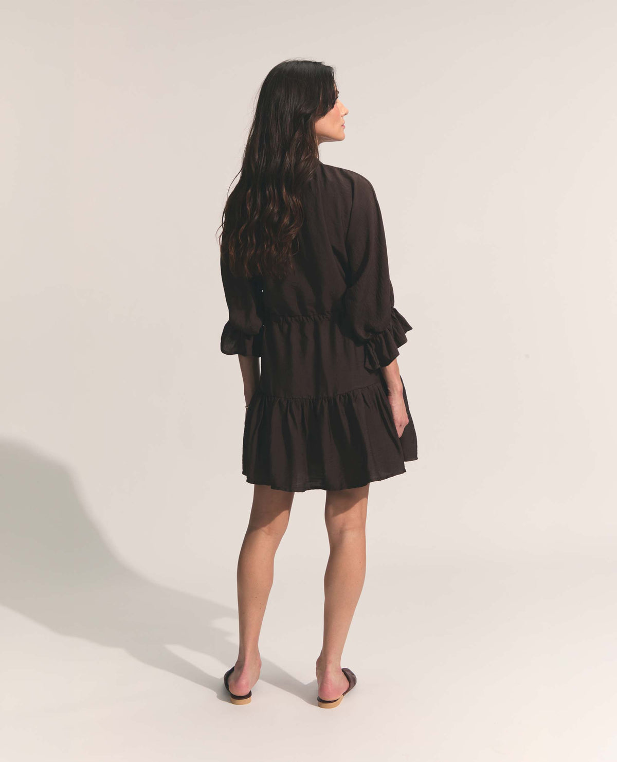 Oriana | Multi Tier Dress | Dark Chocolate