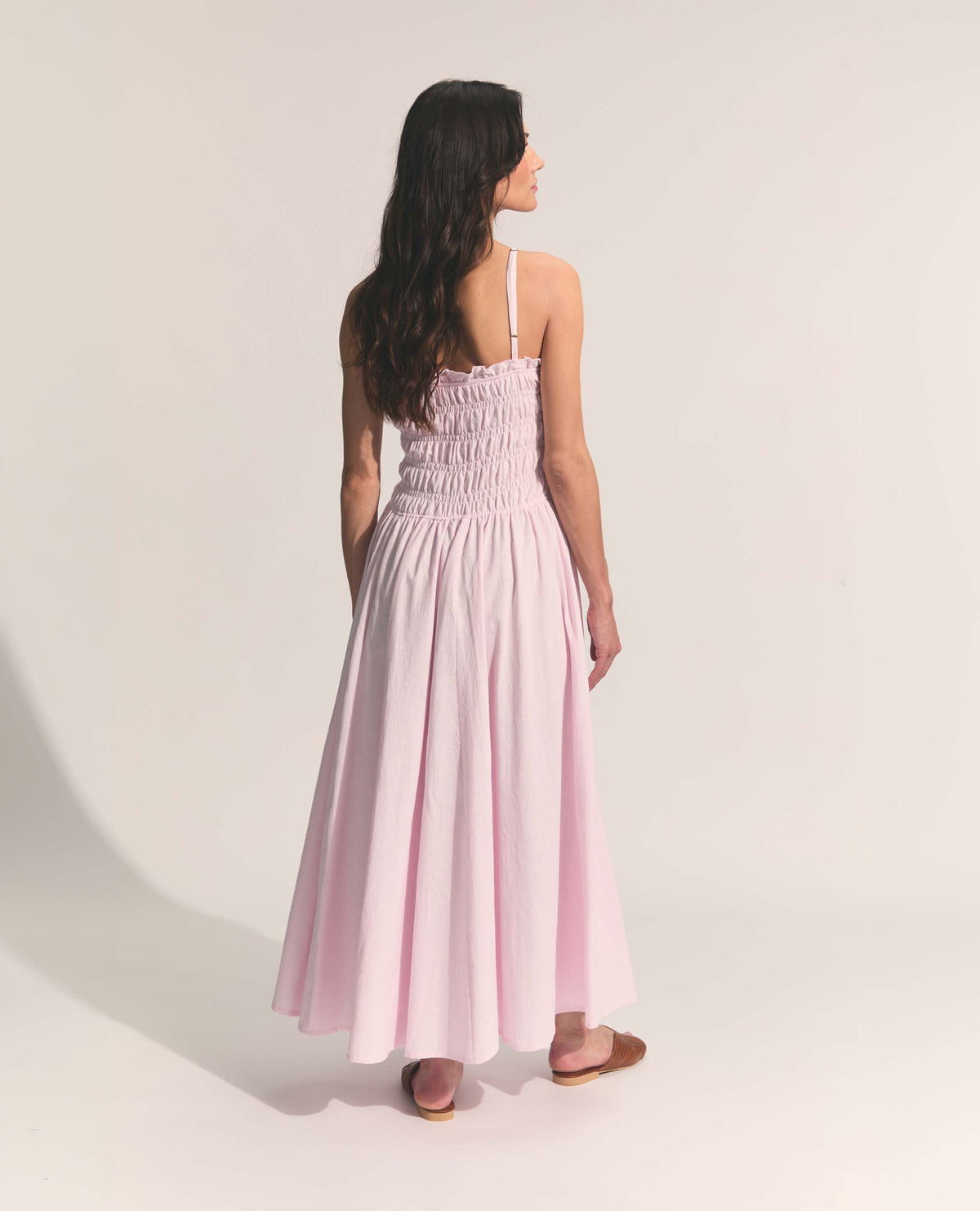 Coco | Paper Bag Frill Maxi Dress | Pink