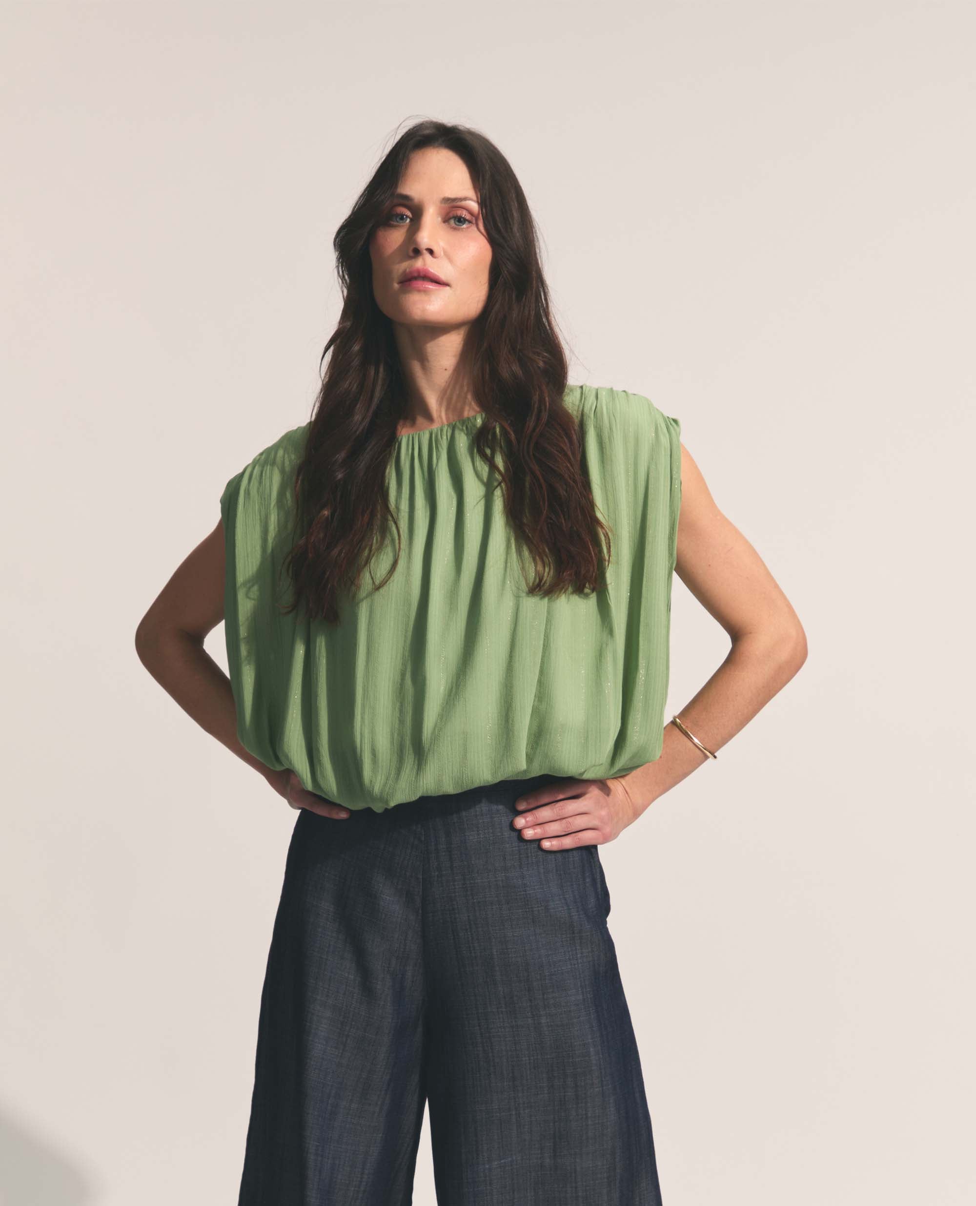 Sirocco | Blouson Top | Watercress