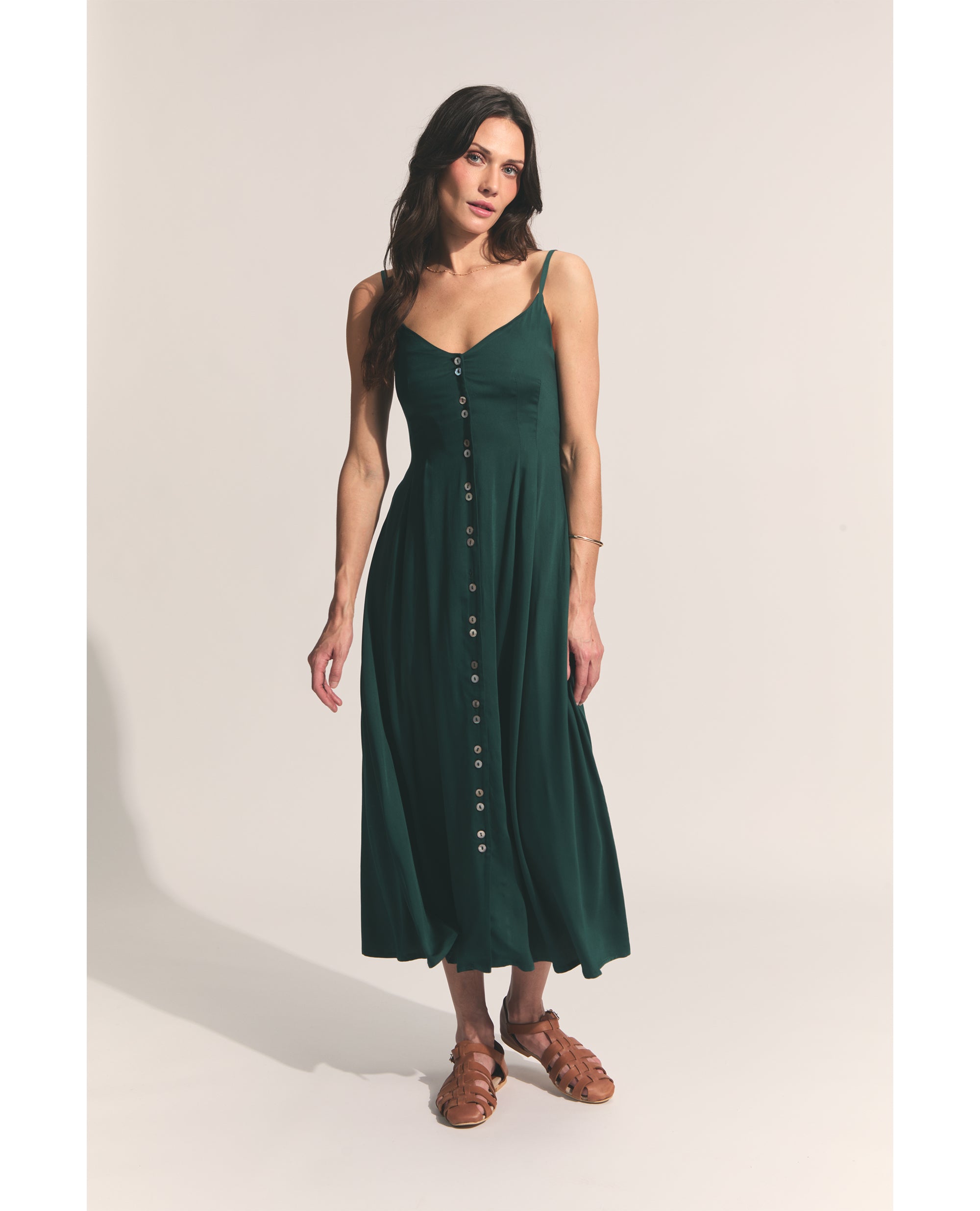 Ione | A-Line Dress | Emerald | Sitting Pretty